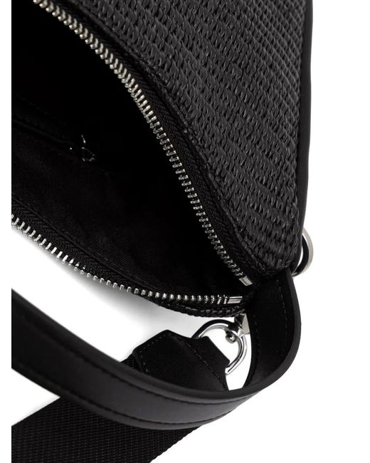Karl Lagerfeld Black Logo-Patch Cross Body Bag