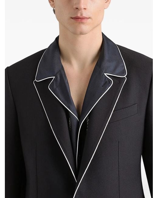 Dolce & Gabbana Black Martini Light Single-Breasted Wool Twill Jacket for men