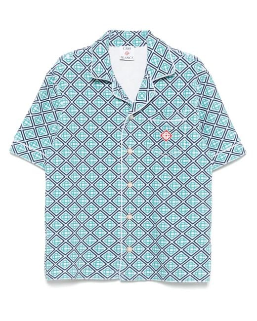 Casablanca Blue Monogram Towelling Shirt for men