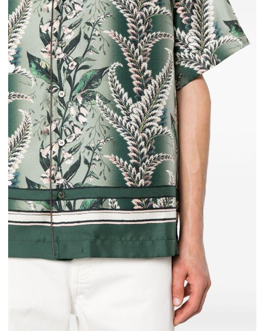 Chemise en soie à fleurs Etro pour homme en coloris Green