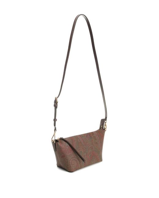 Etro Brown Schultertasche mit Paisley-Print
