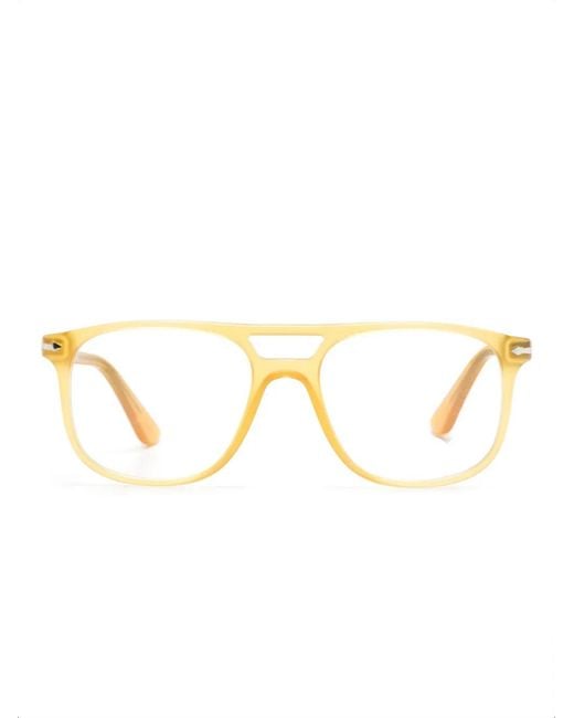 Persol Metallic Pilot-Frame Translucent Glasses for men