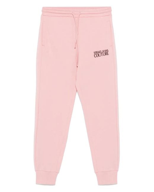 Versace Jeans Couture Pink Logo-Embroidered Track Pants