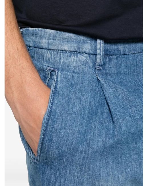 Incotex Blue Pleated Jeans for men