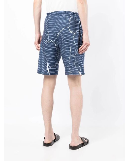 Destin Blue Polka-Dot Pattern Print Shorts for men