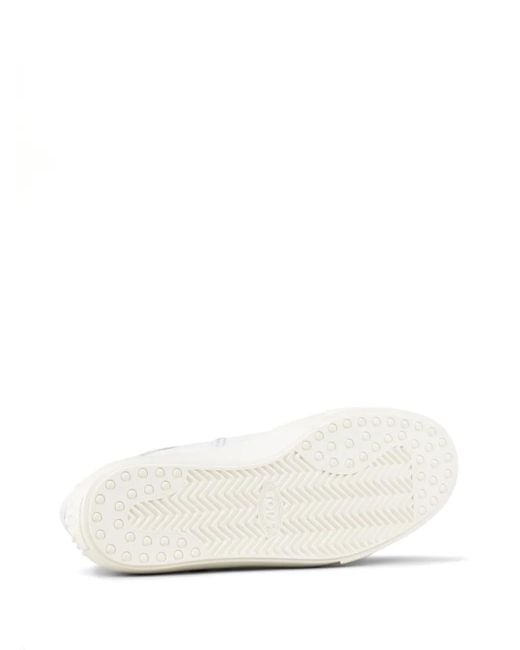Tod's White Automobili Lamborghini Panelled Lace-Up Leather Sneakers for men