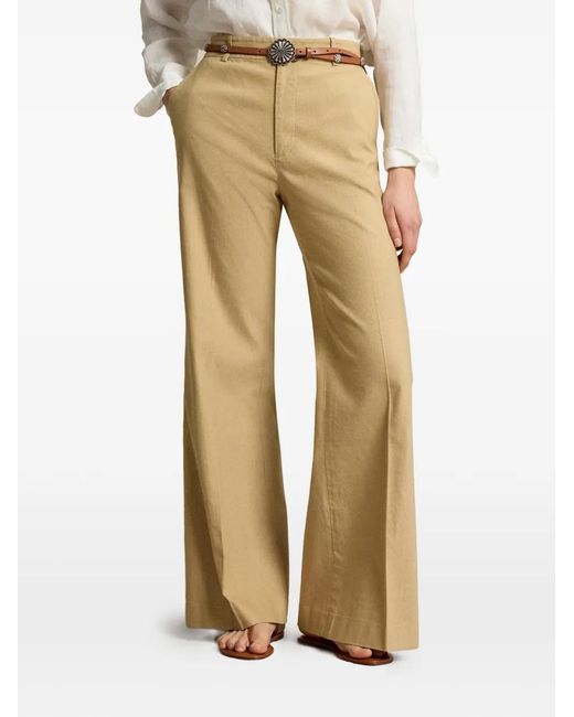 Polo Ralph Lauren Natural Wide-Leg Trousers
