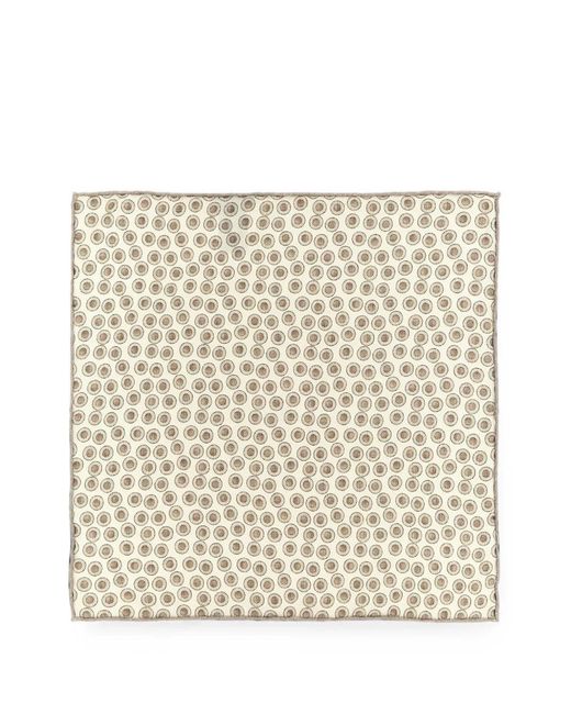 Brunello Cucinelli Natural Polka-Dot Silk Pocket Square for men