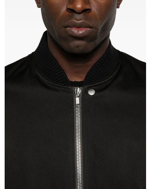 Rick Owens Black Zip-Up Bomber Jacket for men
