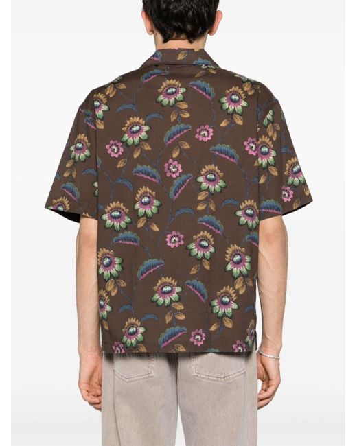 Altea Black Bart Floral-print Shirt for men