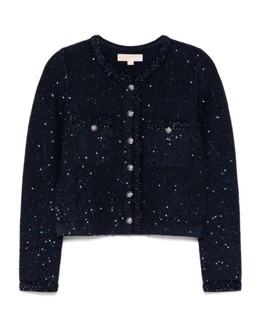 MICHAEL Michael Kors メタリック ニットジャケット Blue