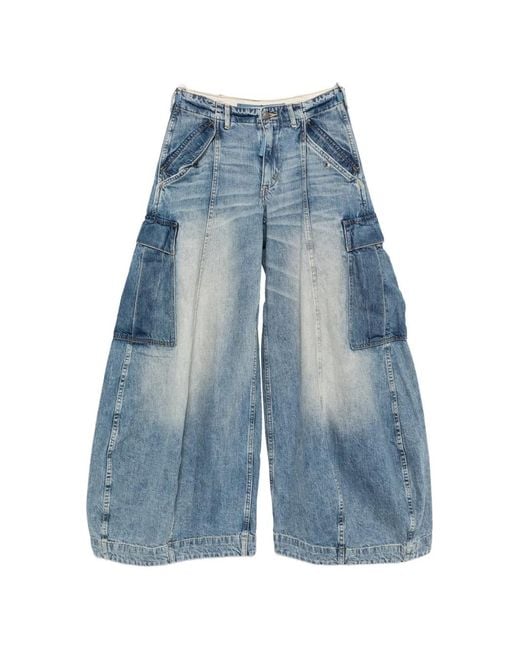 R13 Blue Two-Tone Cargo Pants