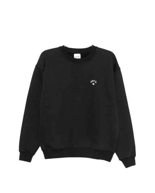 Arte' Black Logo-Embroidered Sweatshirt for men