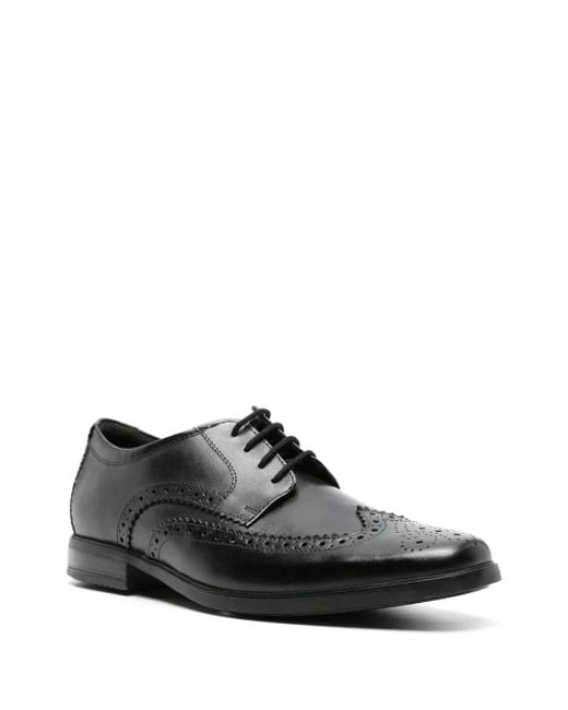 Clarks Black Howard Wing Leather Brogues for men