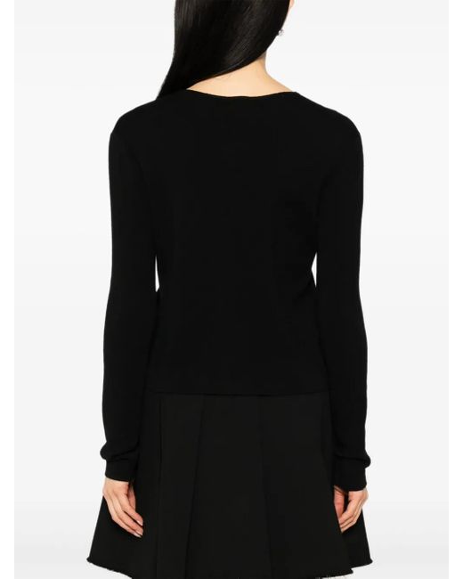 Sky High Farm Black Intarsia-Knit Logo Cardigan