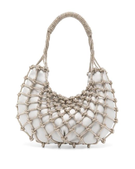 Rosantica White Nodi Fluffy Tote Bag