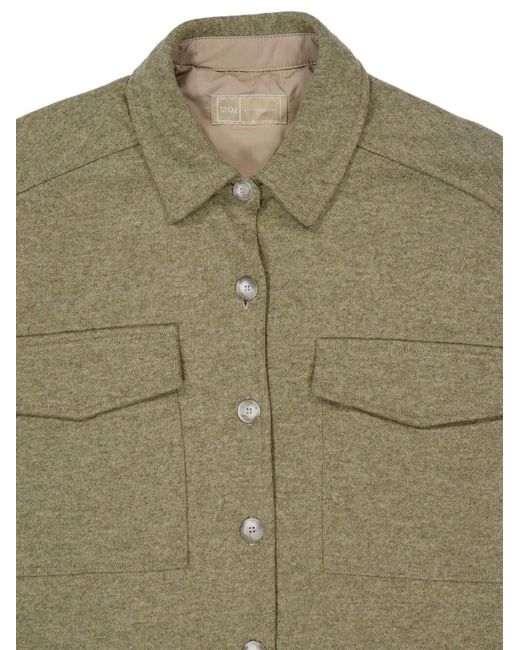 120% Lino Green Pocket Button Jacket