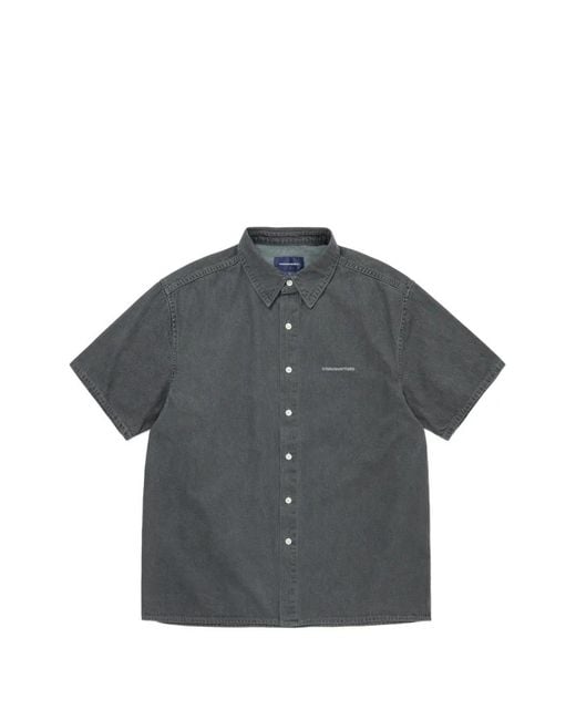Thisisneverthat Gray Logo-Print Short-Sleeve Shirt for men