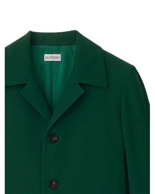 Burberry Green Single-breasted Wool Coat