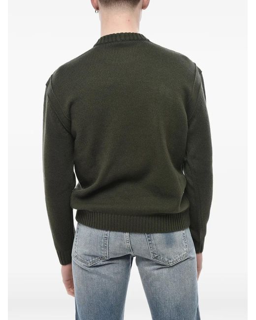 Paolo Pecora Black Heavy-Weight Crew-Neck Sweater for men