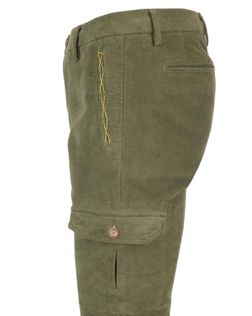 Al Duca D'aosta Green Velvet Cargo Trousers for men