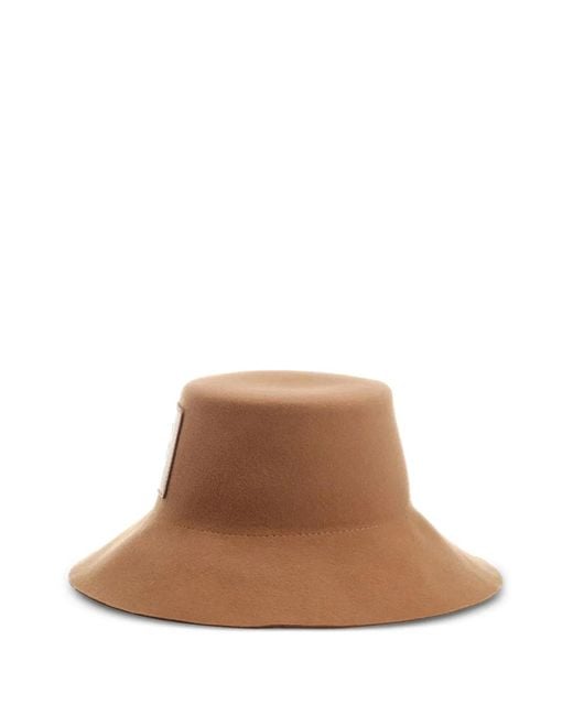 Helen Kaminski Brown Logo-Patch Wool-Felt Hat