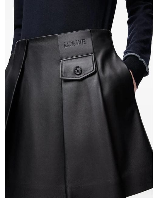 Loewe Black Pocket Pleated Mini Skirt