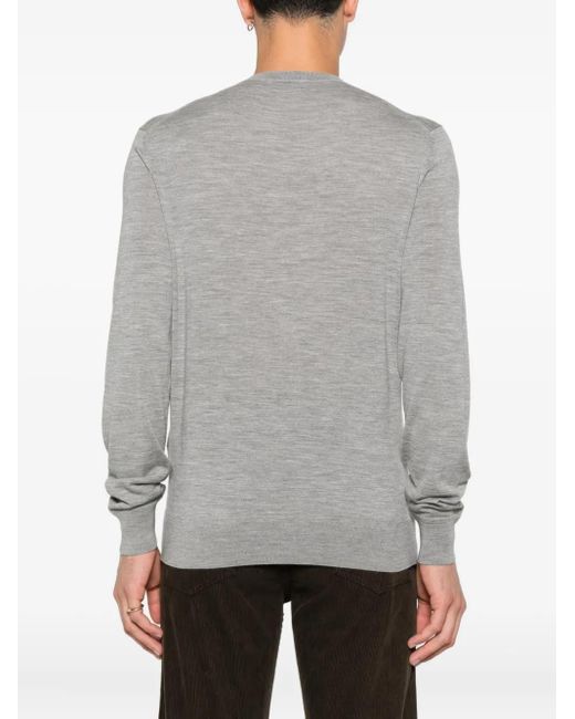 Tom Ford Gray Crew-Neck Wool Sweater for men