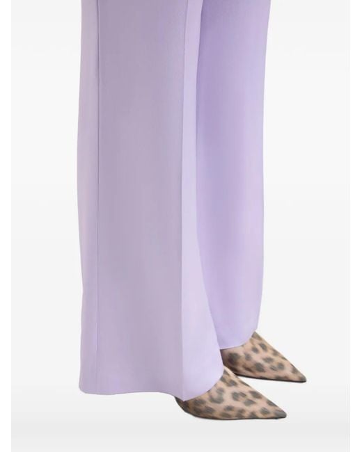 Nina Ricci Purple Flared Crepe-Satin Trousers