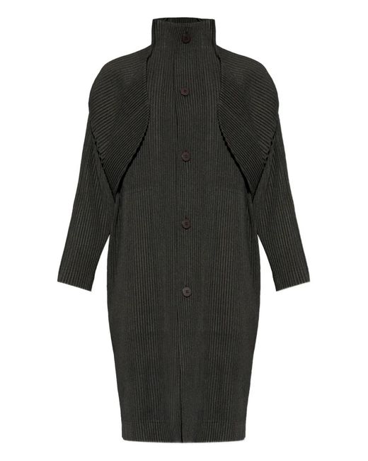 Pleated single-breasted coat Homme Plissé Issey Miyake de hombre de color Black