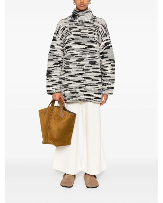 Marc O' Polo Gray Stripe-Pattern Sweater