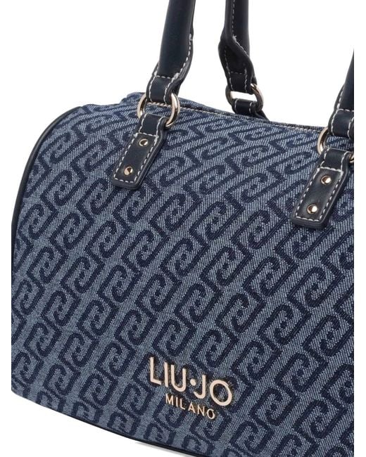 Liu Jo Blue Logo-Pattern Tote Bag