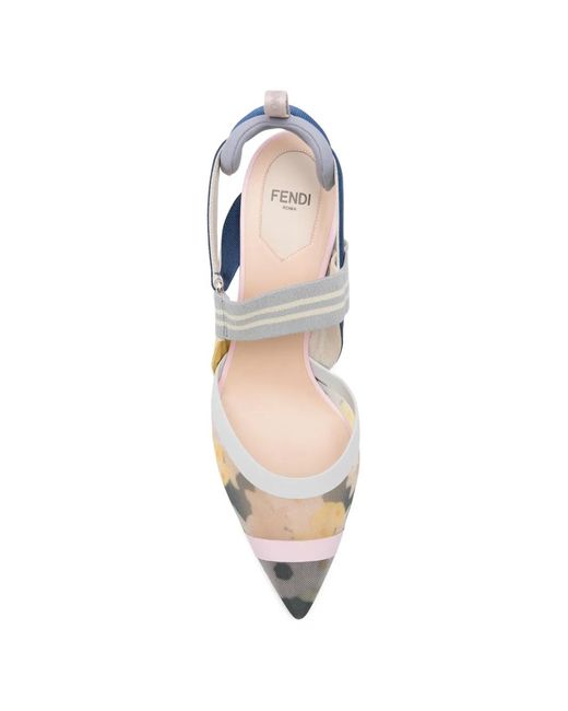 Fendi Blue Colibrì Floral-Print Sandals