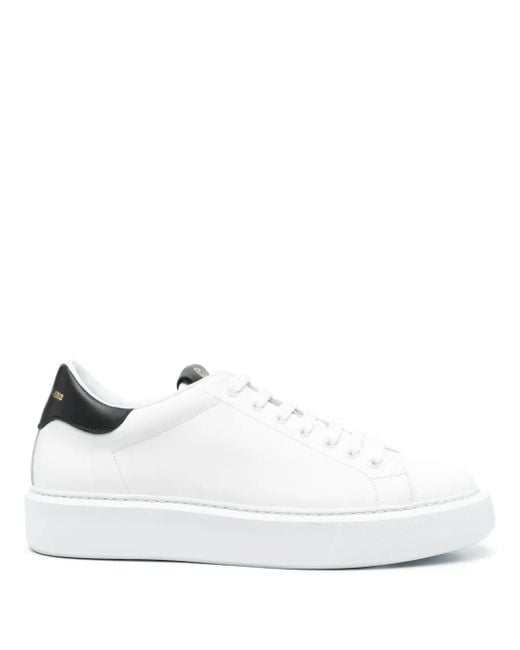 Giuliano Galiano White Contrasting-Detail Leather Sneakers for men