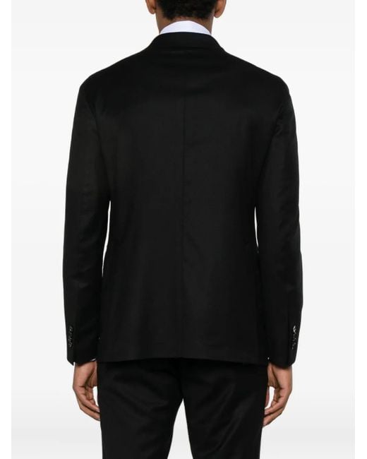 Tagliatore Black Button Pin-Detail Blazer for men