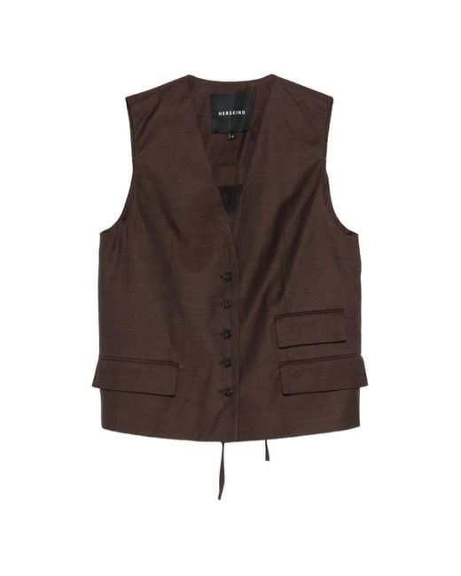 Herskind Brown Samos Button-Up Waistcoat