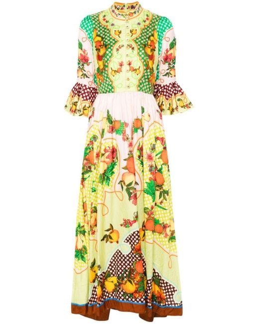 ALÉMAIS Yellow Lemonis Maxi Dress