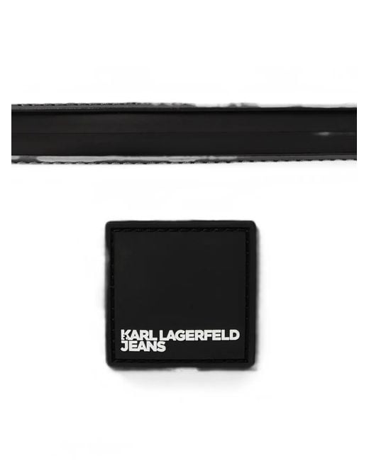 Karl Lagerfeld Black Coated Faux-Leather Cross Body Bag for men