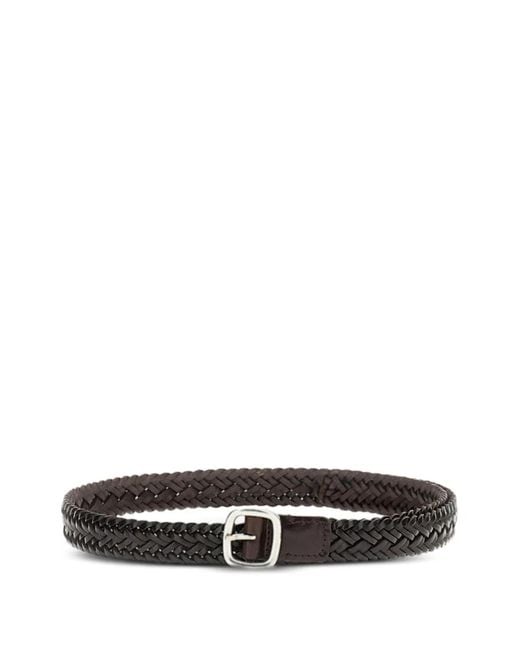 Hereu White Braided Calf Leather Belt