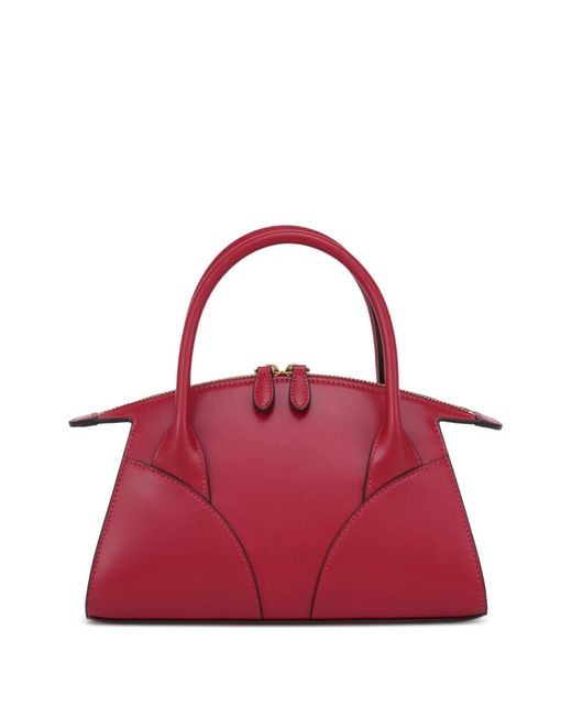 POTAMY Red Mini Premium Leather Tote Bag