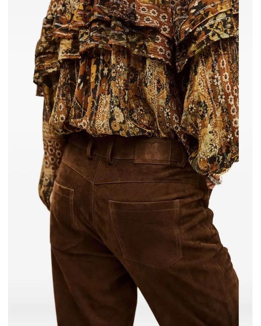 Ba&sh Brown Mossi Hose Mit Aufgesetzter Tasche
