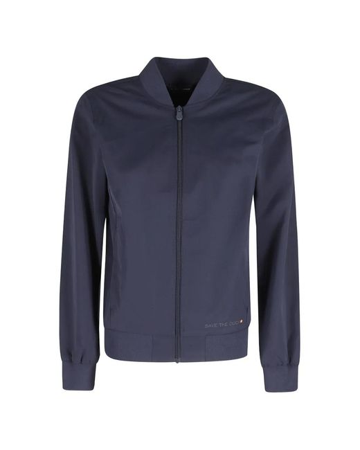 Save The Duck Blue Veste Zippée Jena À Bords Nervurés