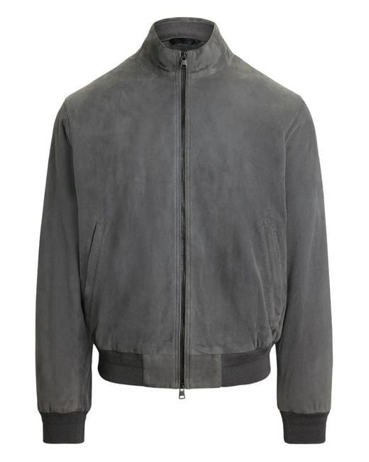 Polo Ralph Lauren Gray Ribbed-Hem Bomber Jacket for men