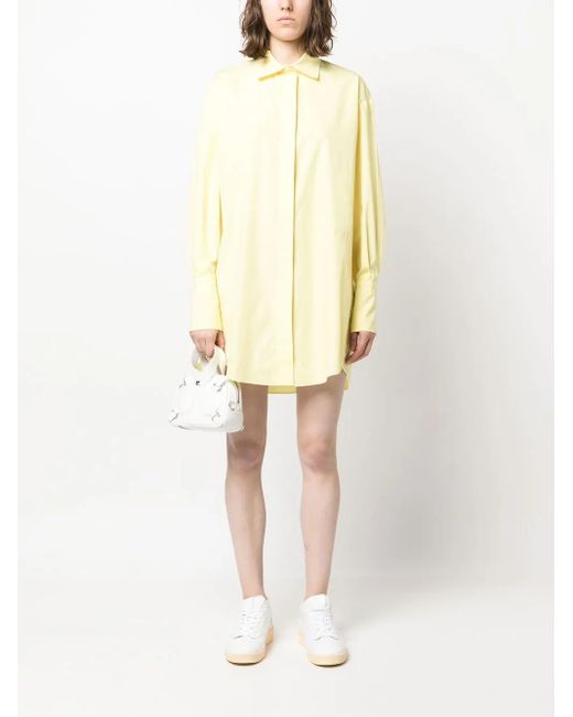 Patou Long-Sleeve Shirt Dress in Yellow | Lyst