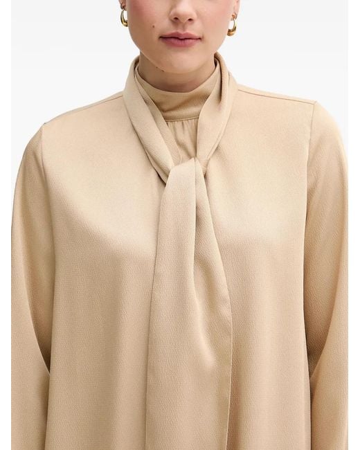 MARC AUREL Natural Tie Neck Dress