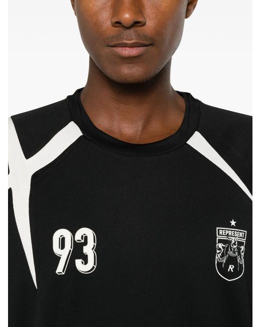 Represent Black Star Football Logo-Print T-Shirt for men