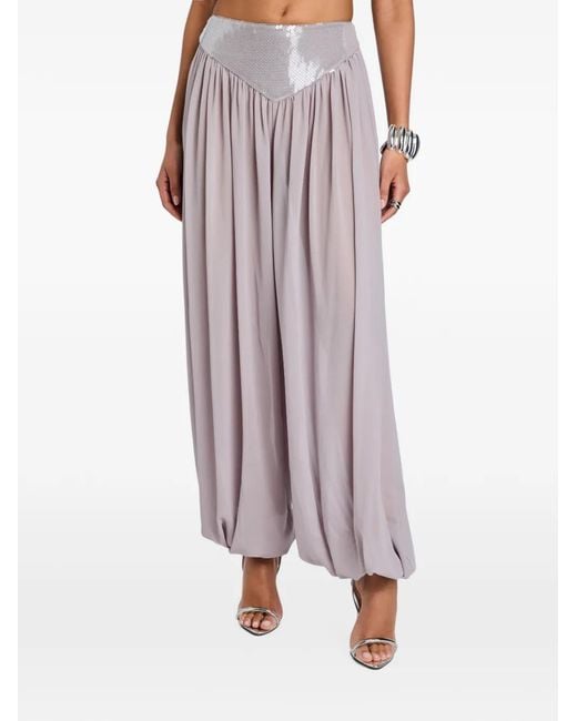 retroféte Purple Pyna Sequin-Embellished Trousers