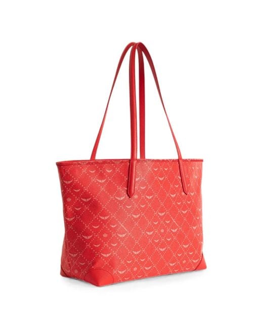 Zadig & Voltaire Red Monogram-Print Shoulder Bag