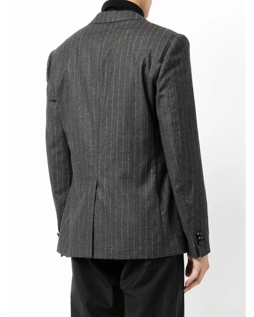 Ferragamo Black Leather-Trim Suit Jacket for men