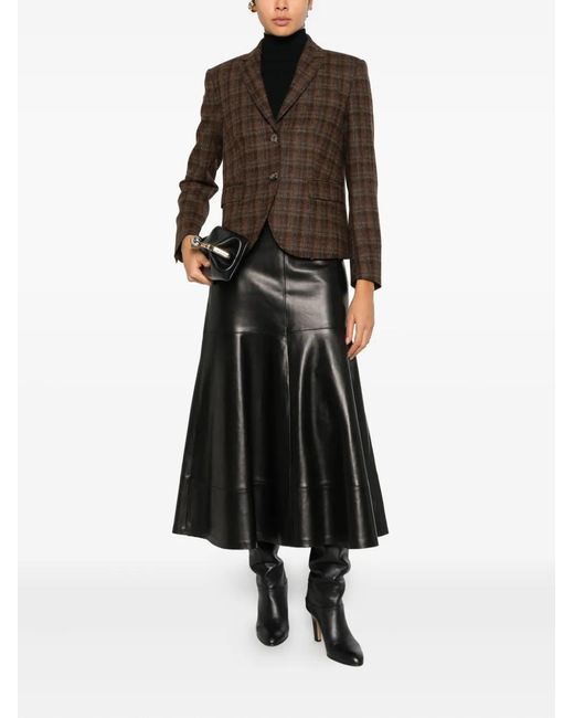 Alberto Biani Brown Checked-Pattern Blazer